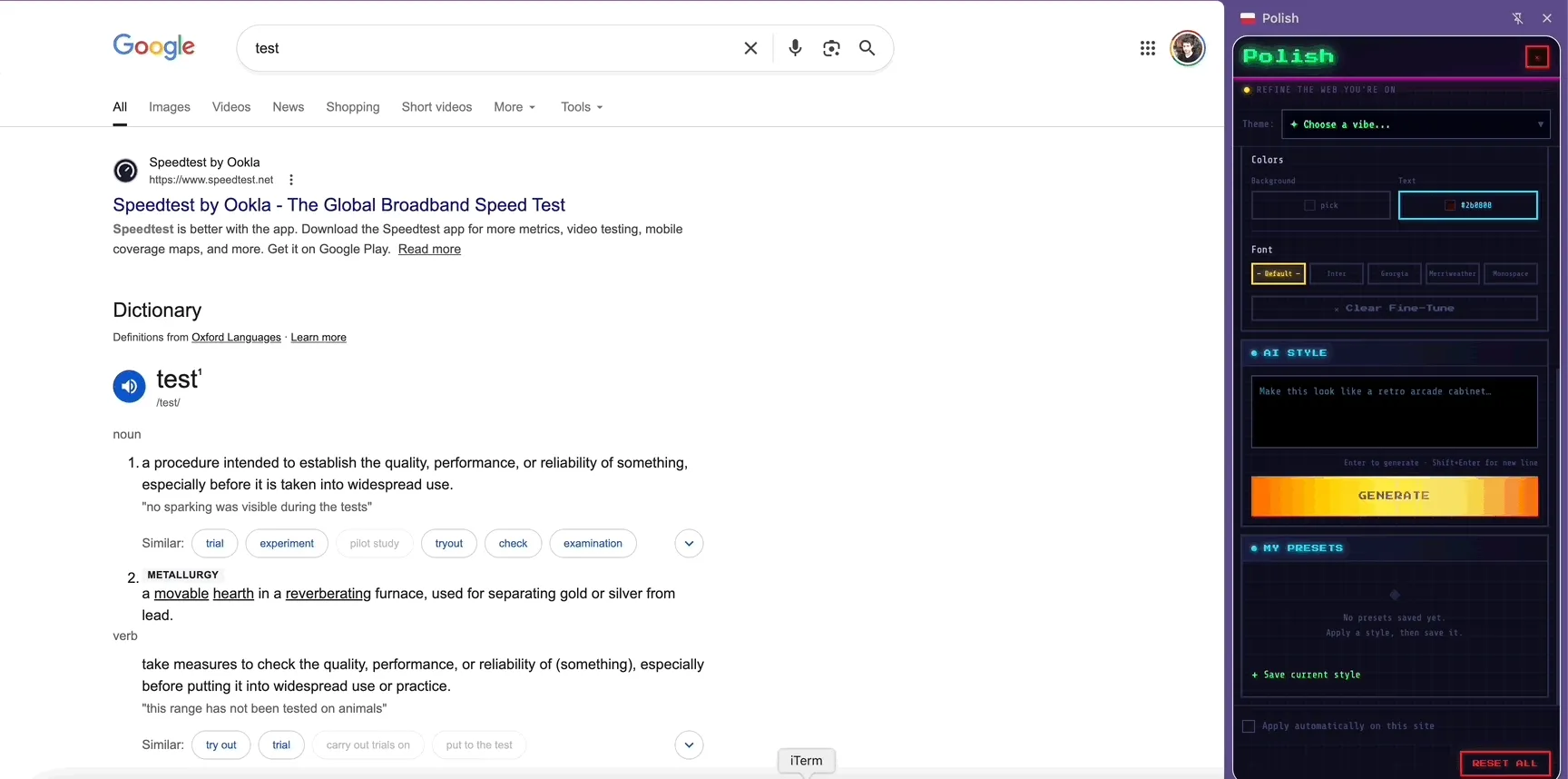 Styling google results with Polish