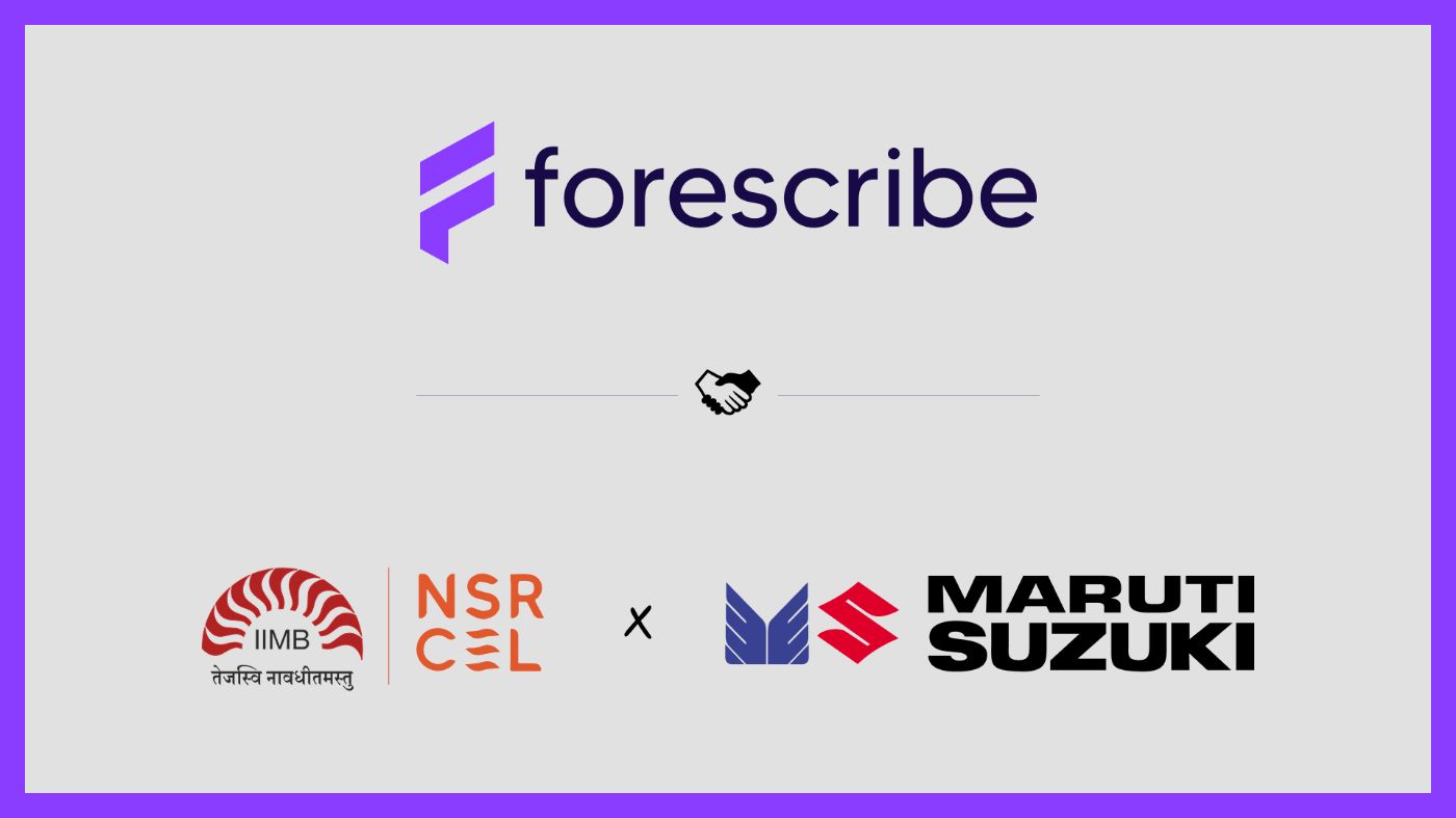 Forescribe shakes hands with IIM Bangalore and Maruti Suzuki Innovation
