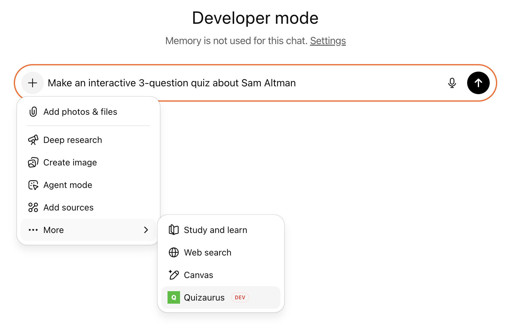 Making a prompt to trigger the app.