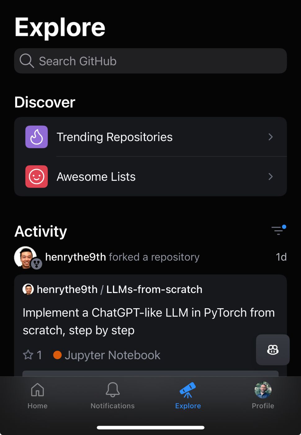 GitHub Mobile App