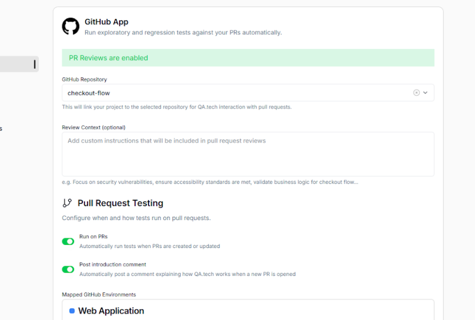 Pull request testing