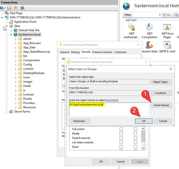 Grant IIS Application Pool Full Control Permission