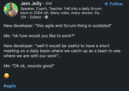 LinkedIn post by Jem Jelly