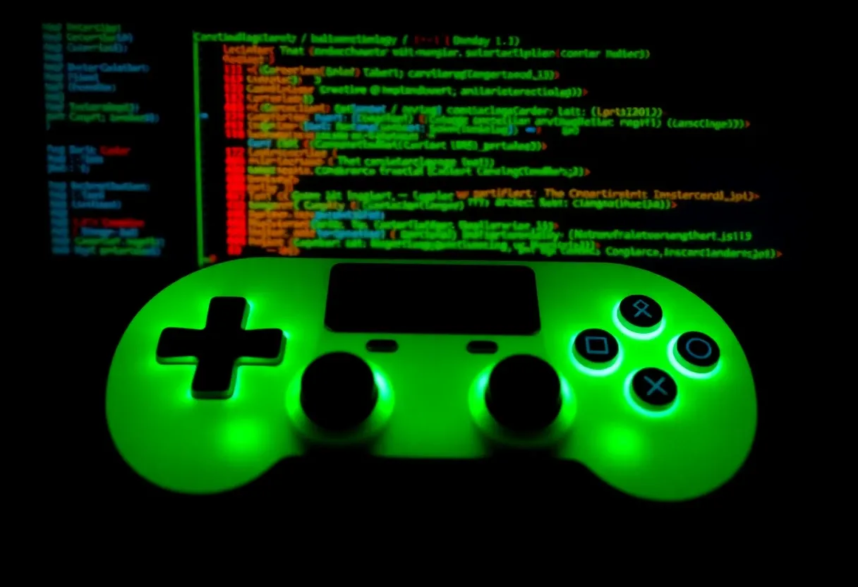 writing code with a game controller