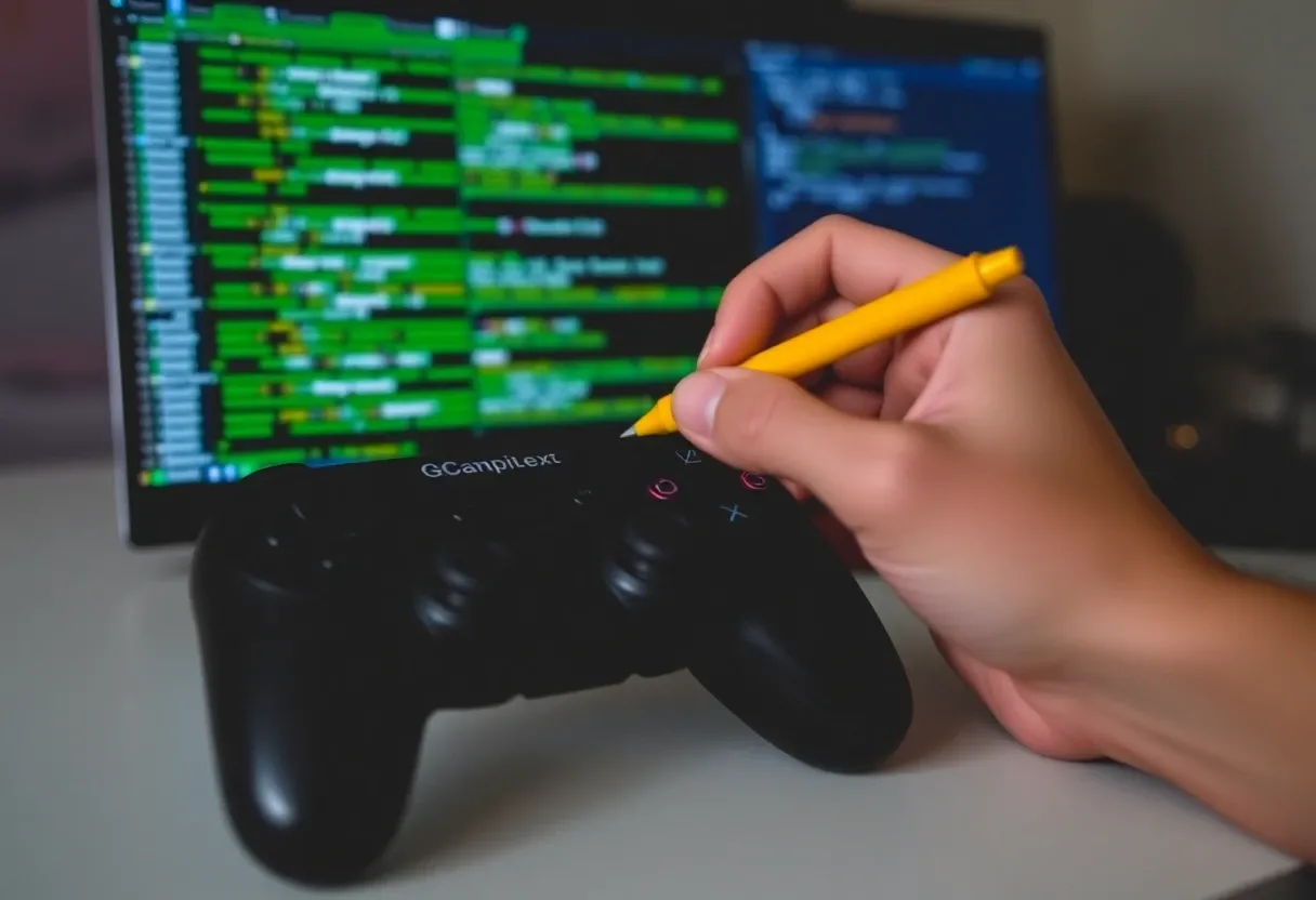 writing code with a game controller