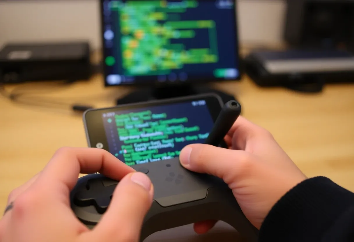 writing code with a game controller