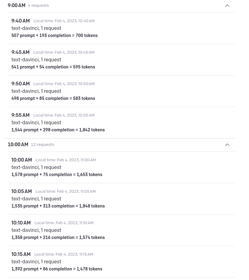 gpt-3 billing information