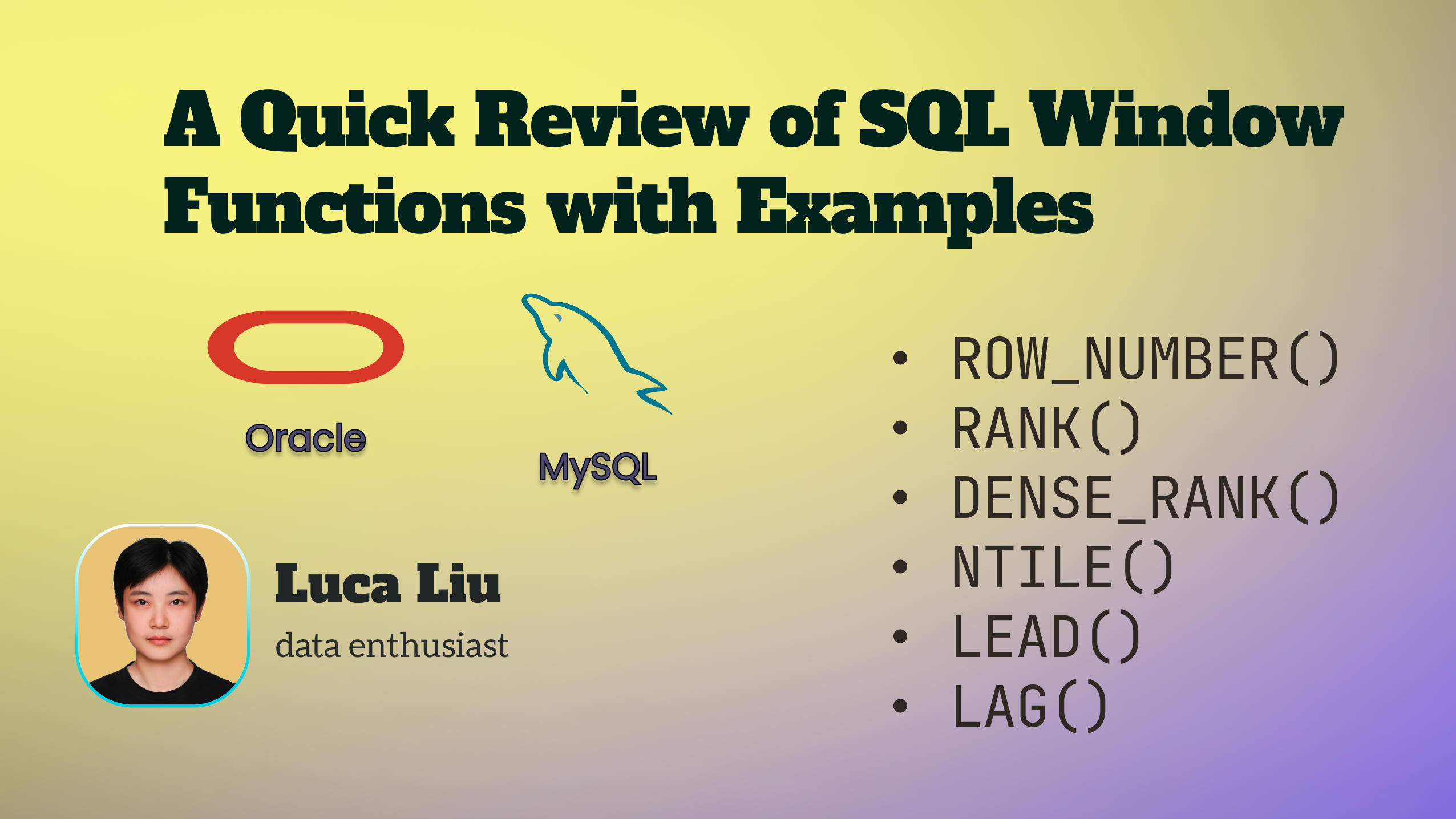 SQL Window Functions: A Quick Review With Examples