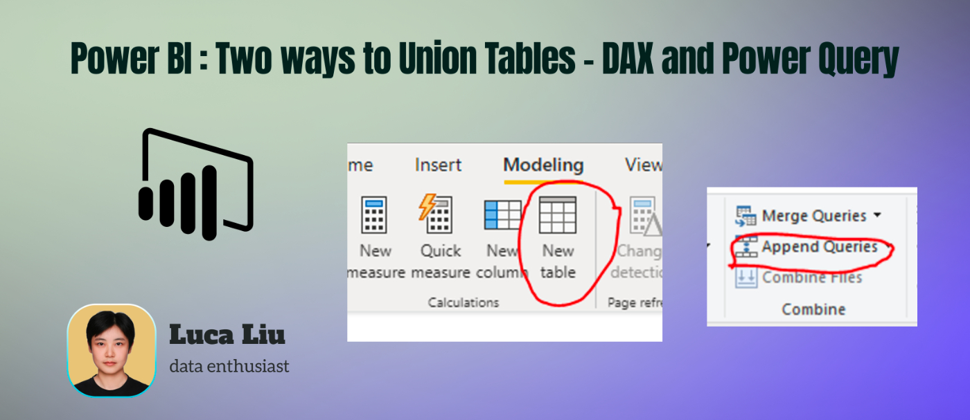 Power BI: Two ways to Union Tables - DAX and Power Query