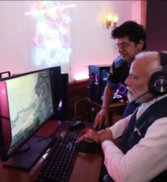 Prime Minister Narendra Modi gaming with Naman Mathur aka Mortal