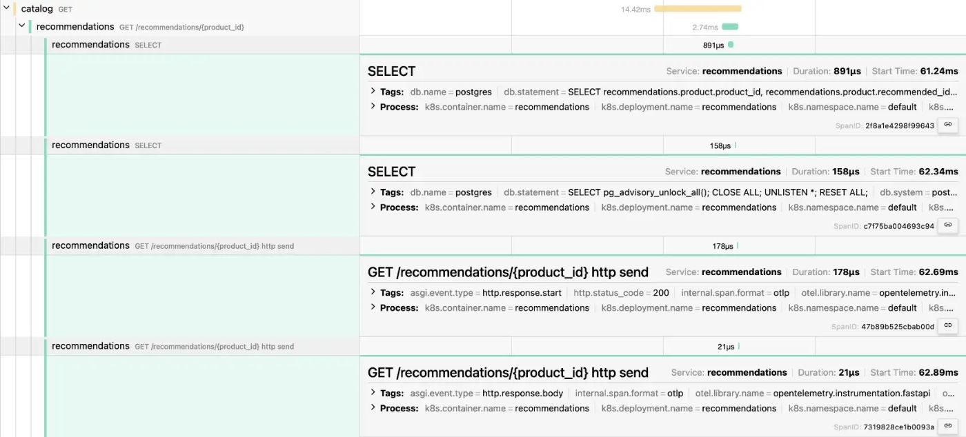 Kubernetes-instrumented Python app traces