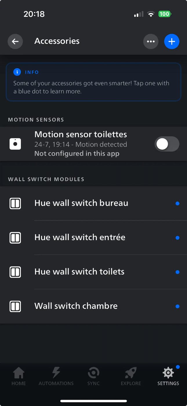 Hue Motion Sensor not configured in the Philips app