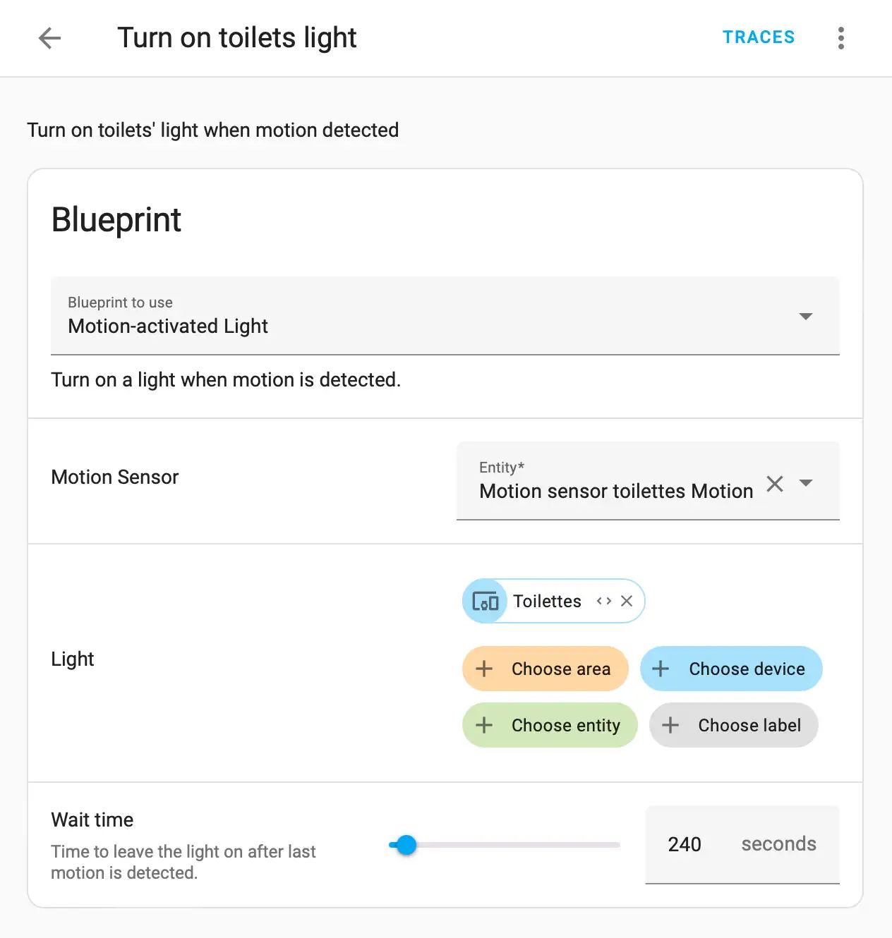 Motion-activated Light created