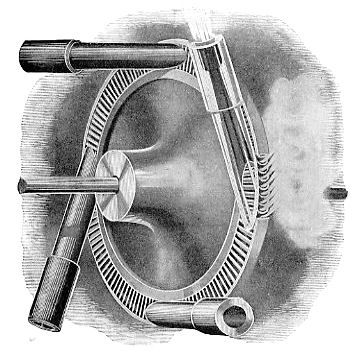 **Fig. 36.—The wheel and nozzles of a De Laval turbine.