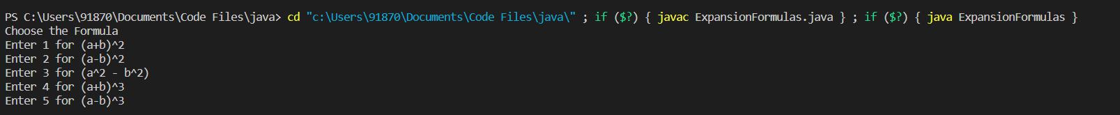 Asking users which formulae they want to use