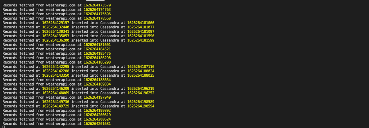 Fetching data from WeatherAPI.com and ingesting into Astra.