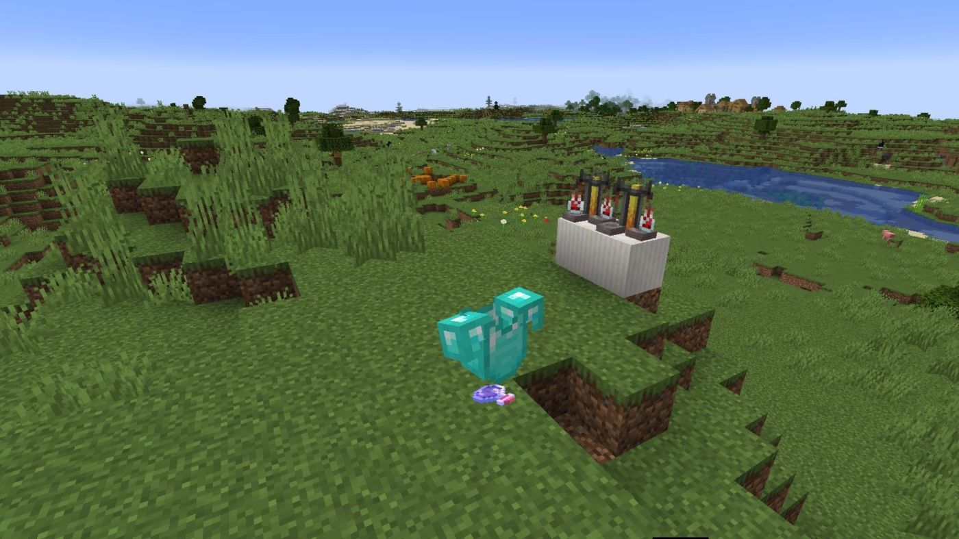 Avoid wearing armor or holding items while using an invisibility potion in Minecraft.
