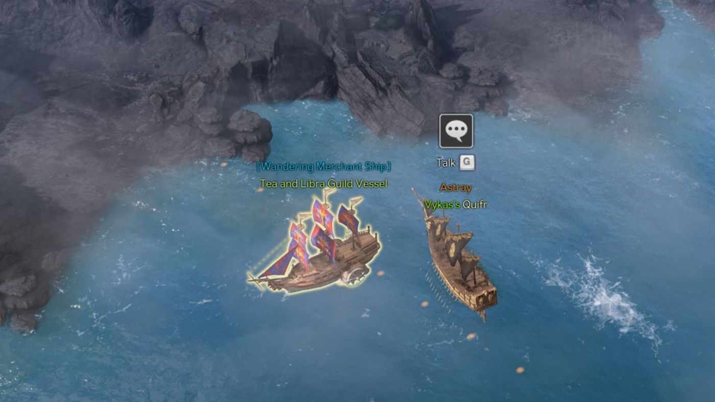 Trading Pirate Coins at the Tea and Libra Guild Vessel in Lost Ark.