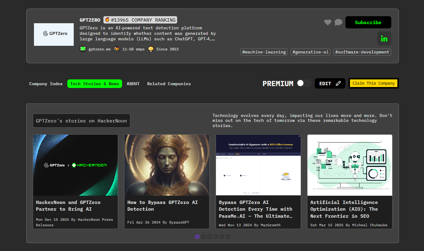 Meet GPTZero: HackerNoon Company of the Week