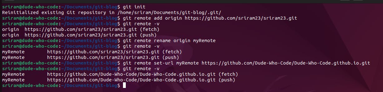 Git remote example