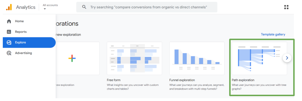 #Step 1: Open Path Exploration in GA4