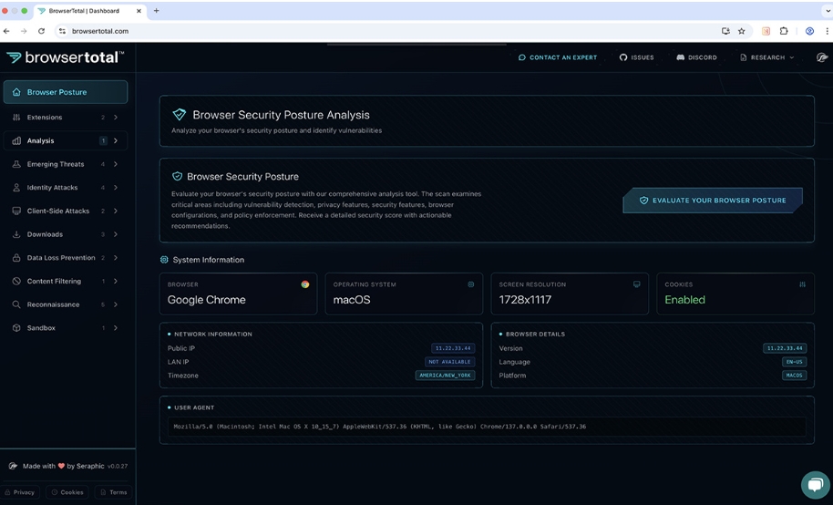 Seraphic Security Unveils BrowserTotal™ - Free AI-Powered Browser Security Assessment For Enterprise