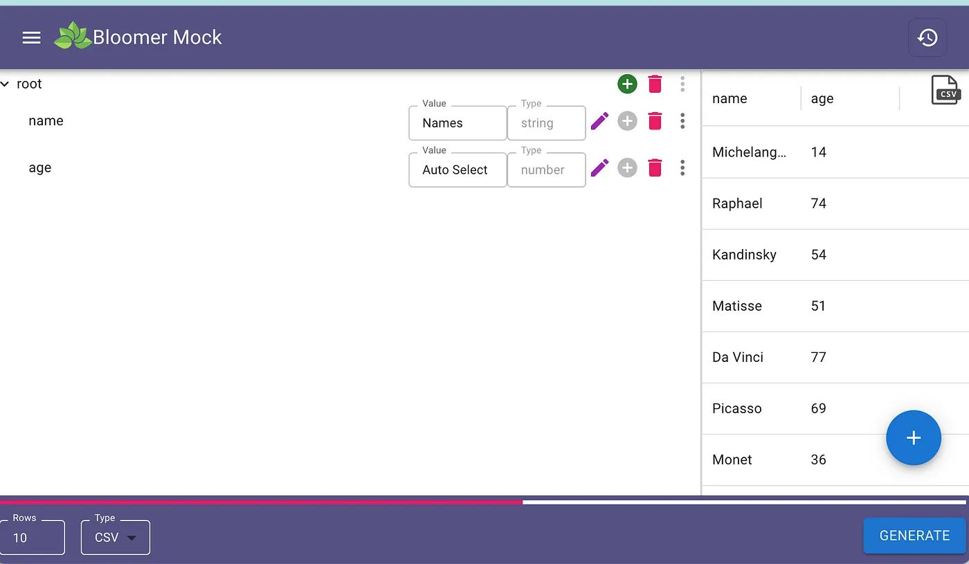 Step 7: Specify number of records and click generate