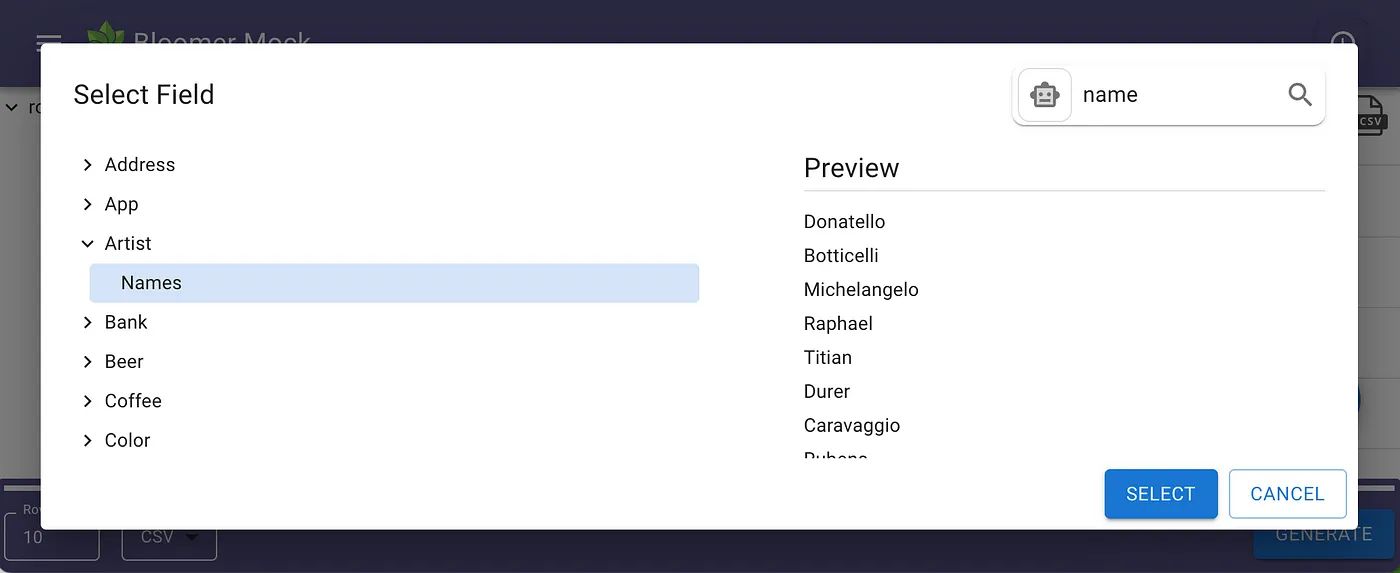 Step 4: Select attribute value for name